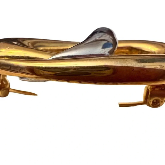 Vintage Liz Baker Essentials Spiral Brooch Pin Gold Tone - Picture 2 of 2